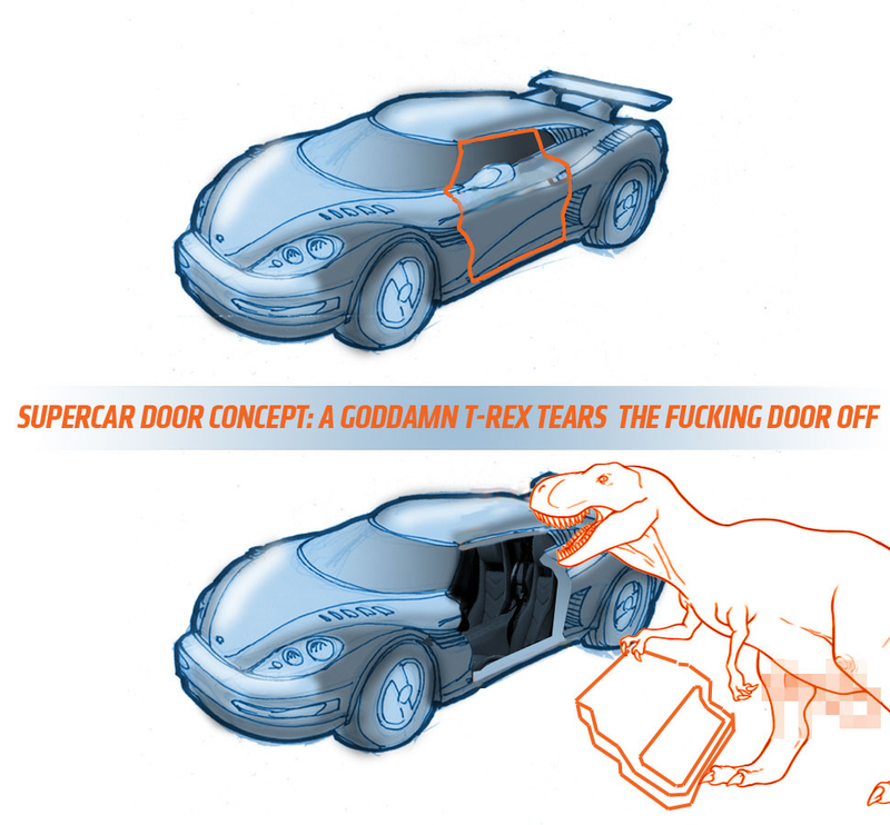 Illustration for article titled It's Time For New Weird Supercar Door Designs